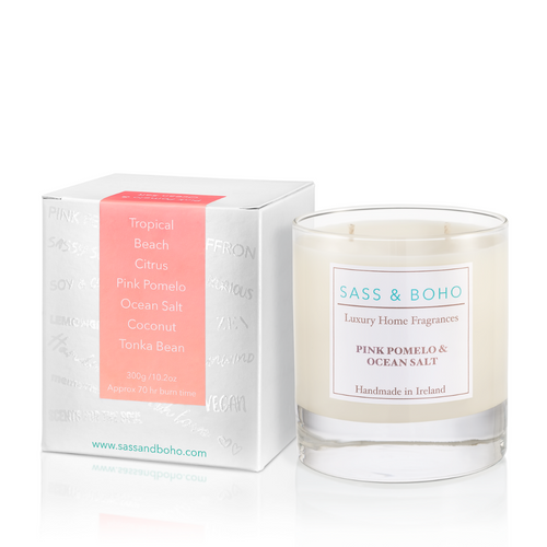 Sass & Boho Pink Pomelo and Ocean Salt - Double Wick Candle - Pretty Little Duck