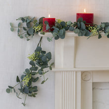 Load image into Gallery viewer, Eucalyptus &amp; White Flower Garland 120cm
