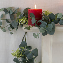 Load image into Gallery viewer, Eucalyptus &amp; White Flower Garland 120cm
