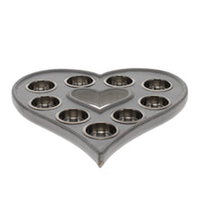 Load image into Gallery viewer, 9 Tea Light Mango Wood Heart - Grey

