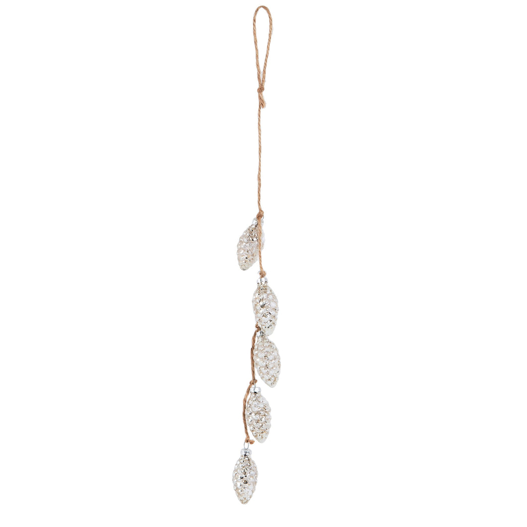 Silver Hanging Pinecones Garland
