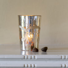 Load image into Gallery viewer, Votive Antique Silver with Etched Flower
