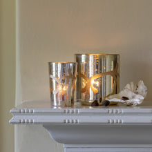 Load image into Gallery viewer, Votive Antique Silver with Etched Flower

