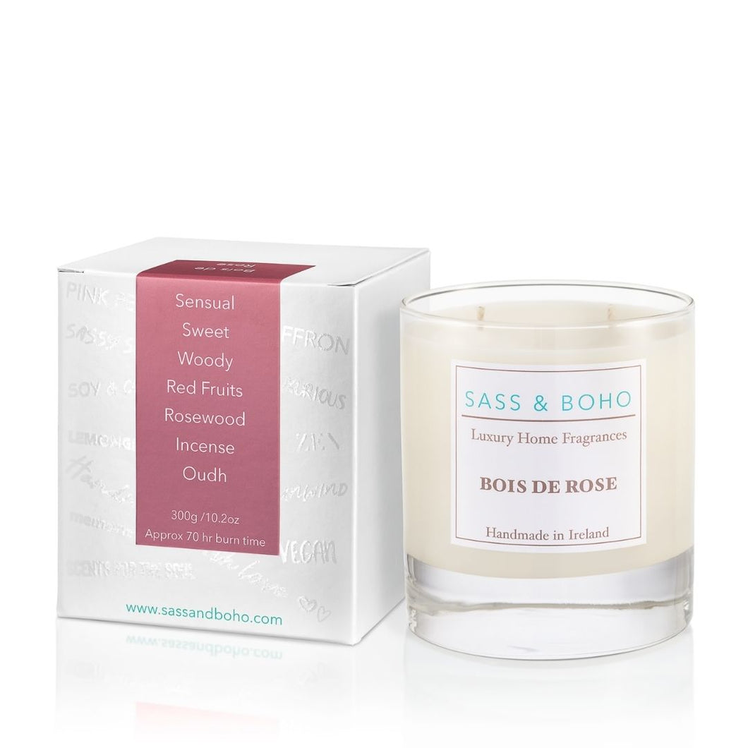 Sass & Boho Double Wick Candle - Bois de Rose - Pretty Little Duck