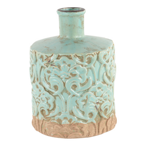 Eau De Nil Ceramic Bottle Vase - Eden - Pretty Little Duck