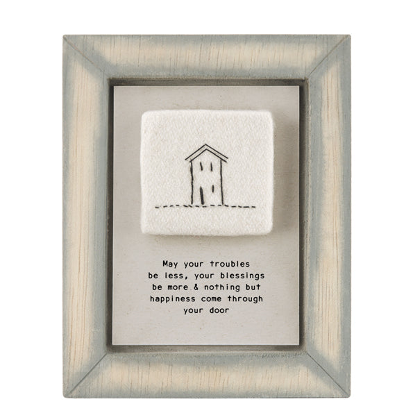 East of India Embroidered Square Picture - Troubles be less