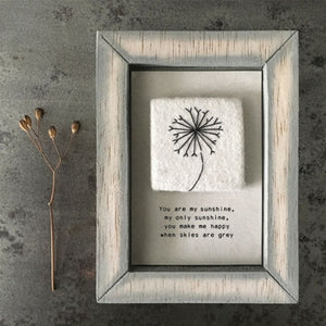 East of India Embroidered Picture - You Are My Sunshine - Pretty Little Duck
