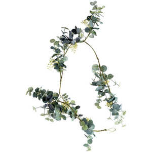 Eucalyptus & White Flower Garland - Pretty Little Duck