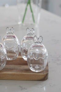 Glass Bunny Jar Set of 4 small