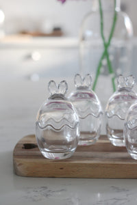 Glass Bunny Jar Set of 4 small
