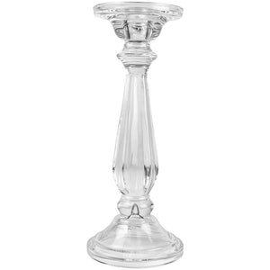 Clear Glass Candlestick Tilbury