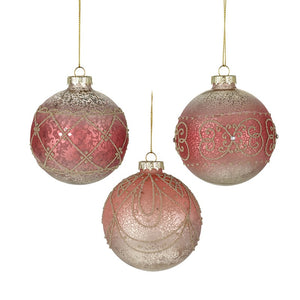 Pink & Gold Glass Bauble