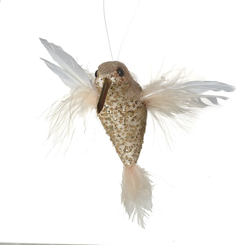 Hanging decoration - Gold Beaded Hummingbird