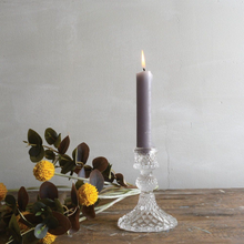 Load image into Gallery viewer, Harlequin Clear Glass Candlestick - Pretty Little Duck
