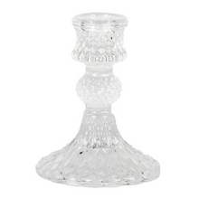 Load image into Gallery viewer, Harlequin Clear Glass Candlestick - Pretty Little Duck
