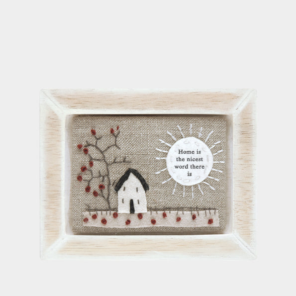 East of India Embroidered Picture - Home is the Nicest Place - Pretty Little Duck