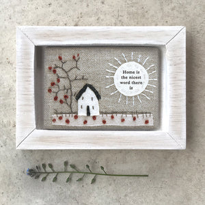 East of India Embroidered Picture - Home is the Nicest Place - Pretty Little Duck