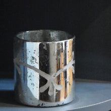 Load image into Gallery viewer, Mini Silver Tea Light Holder with Etched Flower - Pretty Little Duck
