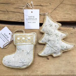 Irish Linen Christmas Tree - Pretty Little Duck