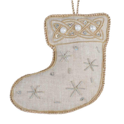 Irish Linen Santa Stocking - Pretty Little Duck
