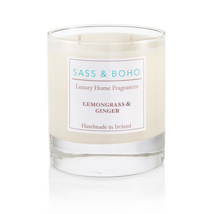 Sass & Boho - Lemongrass & Ginger - Double Wick Candle - Pretty Little Duck