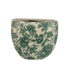 Ceramic Oval Vase Green Garden - Small - Pretty Little Duck