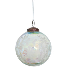 Load image into Gallery viewer, White Flora Round Glass Iridescence Bauble
