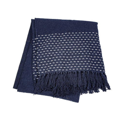 Stitched Blue Blanket Throw - Pretty Little Duck