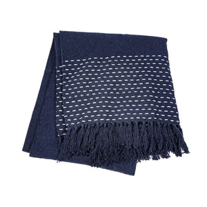 Stitched Blue Blanket Throw - Pretty Little Duck