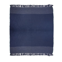 Load image into Gallery viewer, Stitched Blue Blanket Throw - Pretty Little Duck
