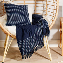 Load image into Gallery viewer, Stitched Blue Blanket Throw - Pretty Little Duck
