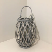 Load image into Gallery viewer, Grey Wash Willow Candle Lantern - 2 sizes - Pretty Little Duck
