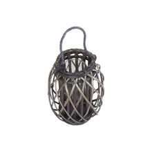 Load image into Gallery viewer, Small Grey Wash Willow Candle Lantern
