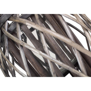 Small Grey Wash Willow Candle Lantern