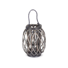 Load image into Gallery viewer, Small Grey Wash Willow Candle Lantern
