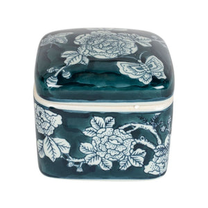 Square Lidded Pot Delft Rose - Pretty Little Duck