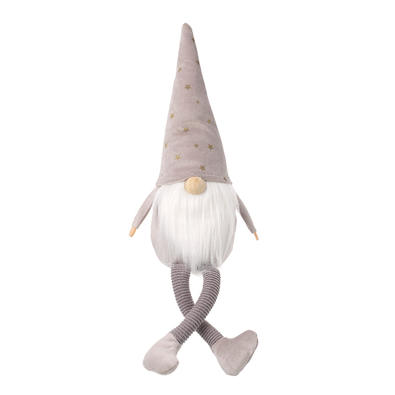 Sitting Grey Gonk in Spotty Hat