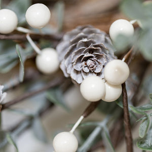 White Berry & Cone Willow Wreath