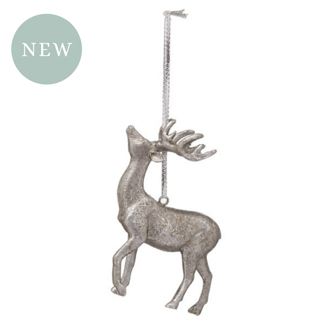 Hanging Silver Stag Decoration - Pretty Little Duck